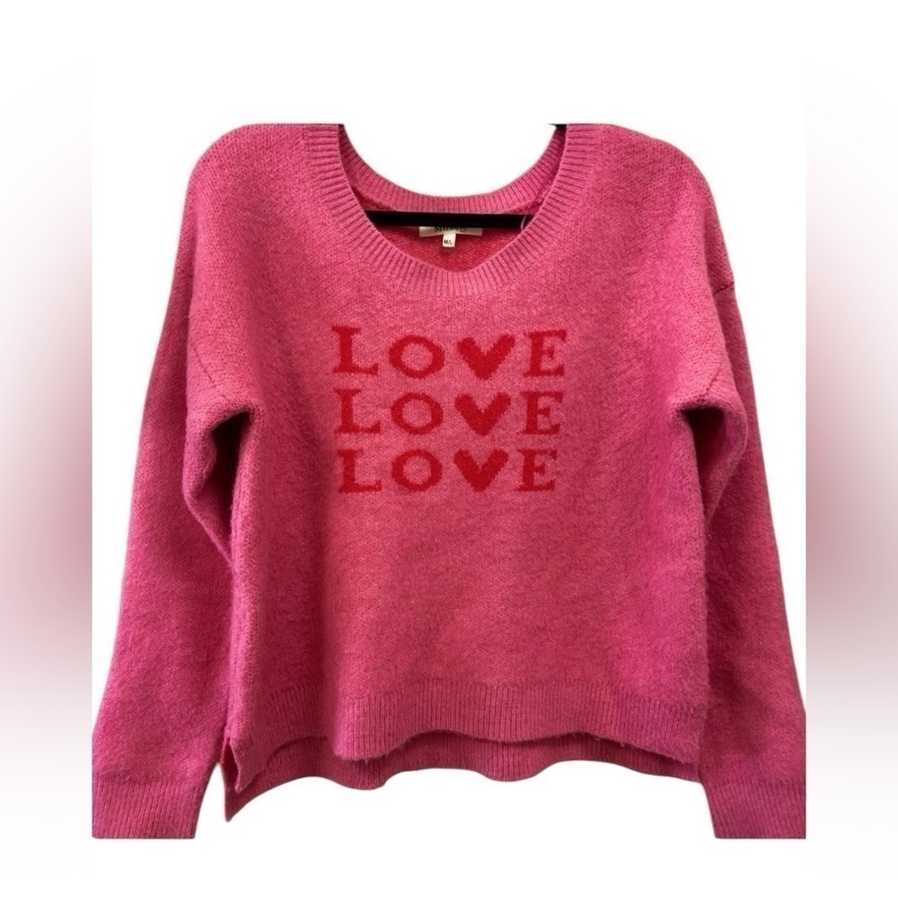 Miracle pink LOVE sweater women’s size large